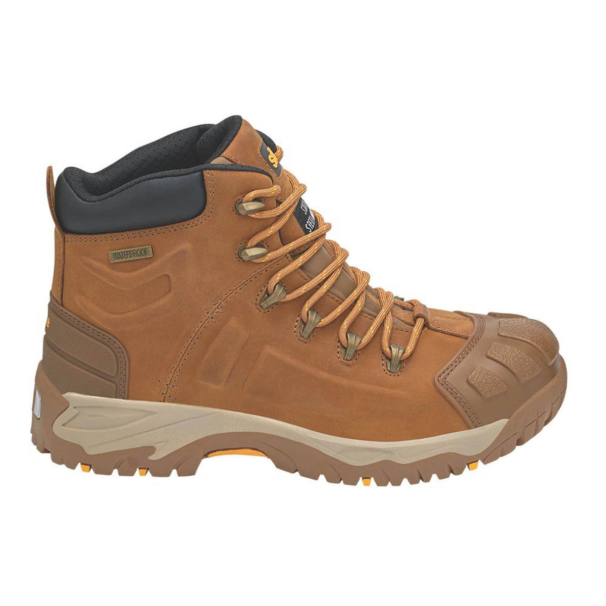 Site Safety Boots Mens Standard Fit Brown Waterproof Work Shoes Steel Toe Size 7 - Image 2