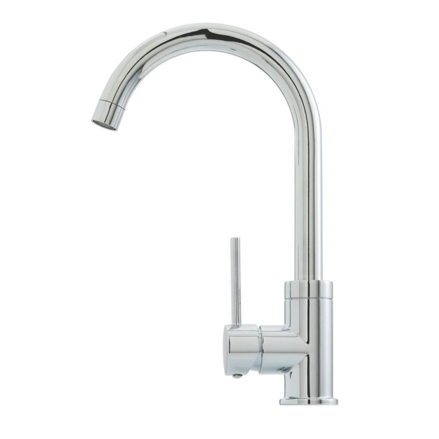 Kitchen Sink Tap Mixer Chrome Single Lever Swivel Spout Contemporary Faucet - Image 2