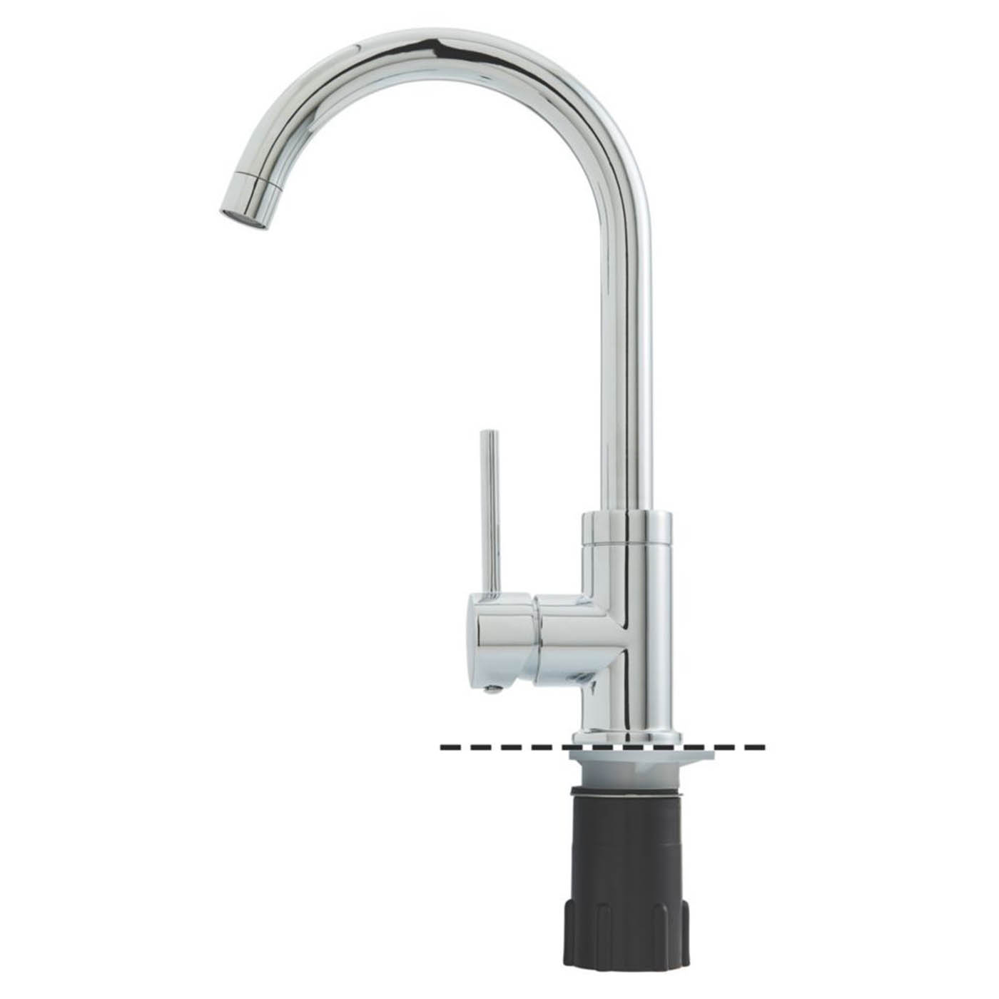 Kitchen Sink Tap Mixer Chrome Single Lever Swivel Spout Contemporary Faucet - Image 6