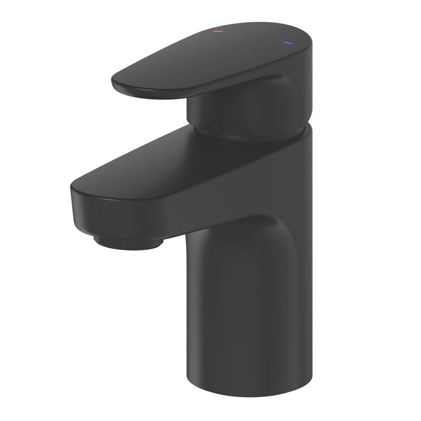 Swirl Bathroom Basin Tap Mono Mixer Black Single Lever Clicker Waste Faucet - Image 1