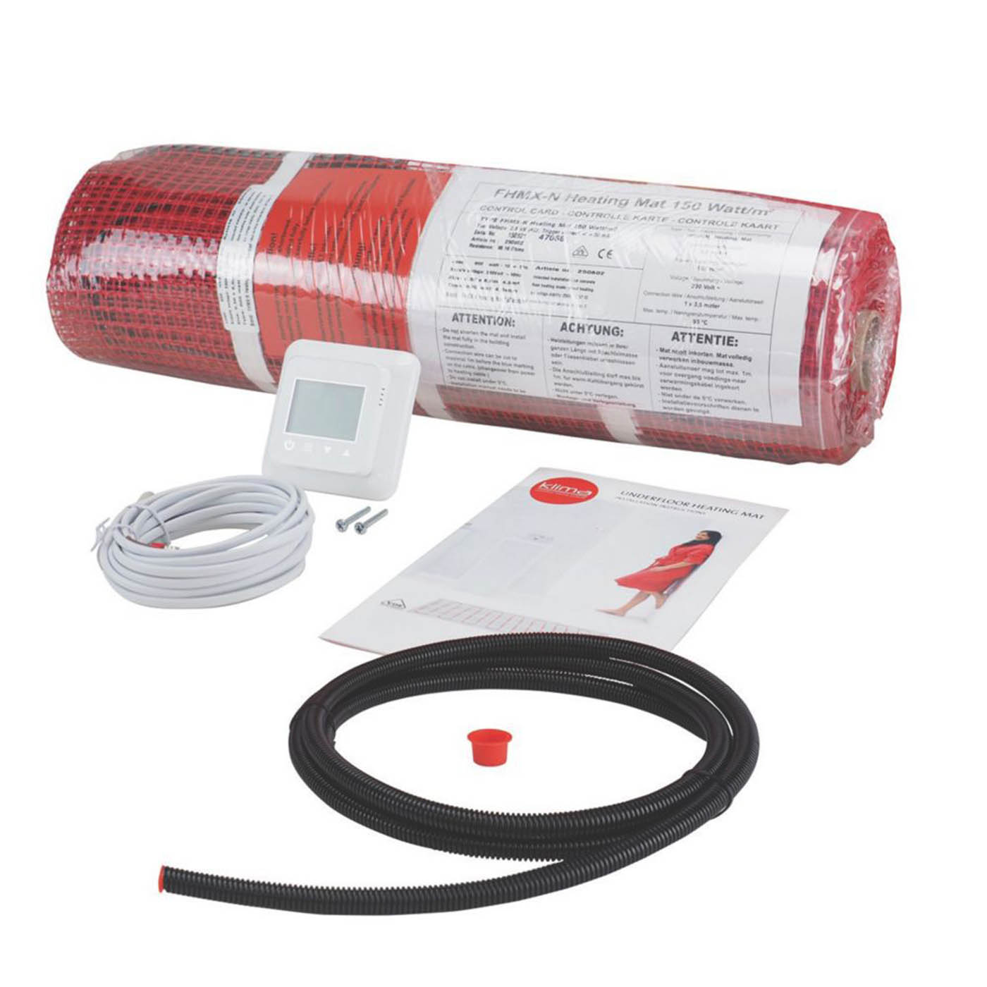 Klima Underfloor Heating Mat Kit Electric Self-Adhesive Digital Indoor 1.5m² - Image 1