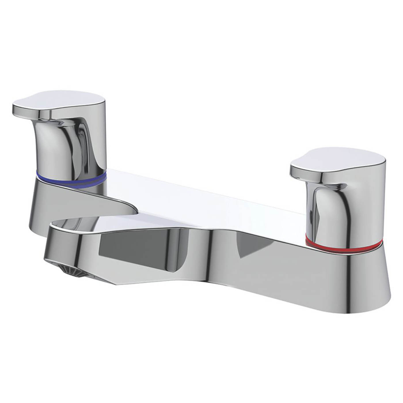 Ideal Standard Cerabase Chrome 81mm Deck Mounted Lever 2 Tap Holes Bath Mixer Tap - Image 1