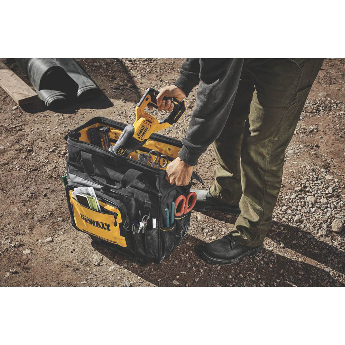 DEWALT Rolling Tool Bag 19" DWST60107-1 Carrying Handles & Wheels - Image 6