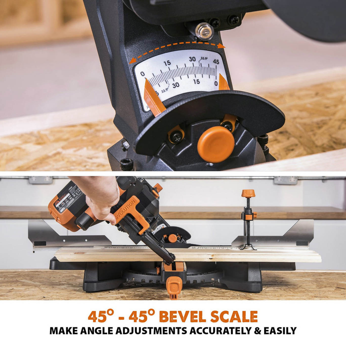 Evolution Mitre Saw Electric R255SMS-DB 255mm Double Bevel Sliding 2000W - Image 4