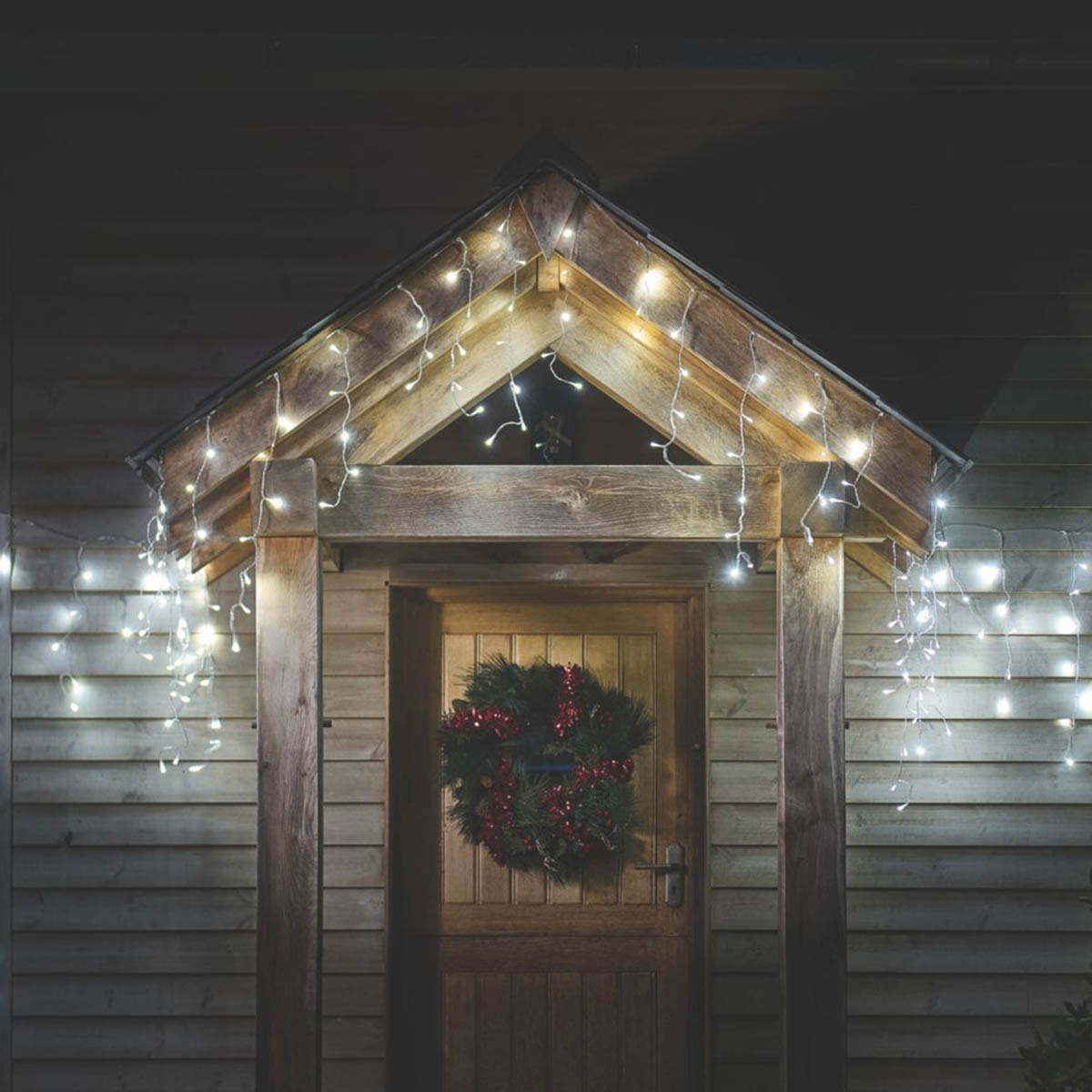 088 Christmas String Lights 720 LED Icicle Ice White Timer Indoor 17.8m - Image 1