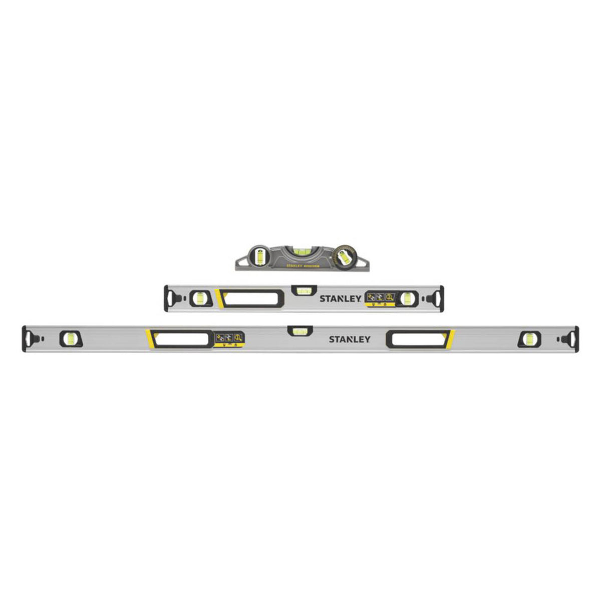 Stanley FatMax Level Set Xtreme 60cm 120cm Box Beam Magnetic Torpedo 3 Pieces - Image 1