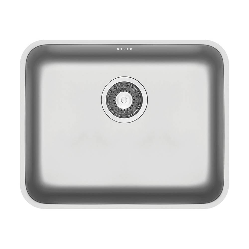 Swirl Kitchen Sink 1 Bowl Stainless Steel Grey Rectangular With Waste (W)524mm - Image 2