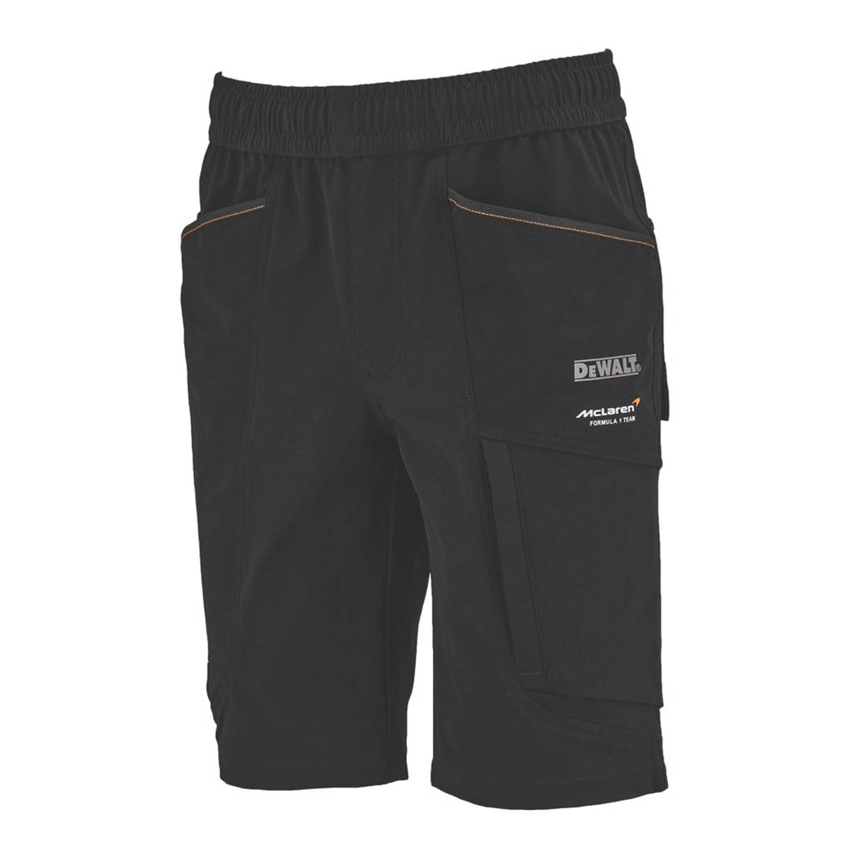 DeWalt Mens Work Shorts Jogger Black Stretch McLaren F1 Team Temple M 32-40" W - Image 1