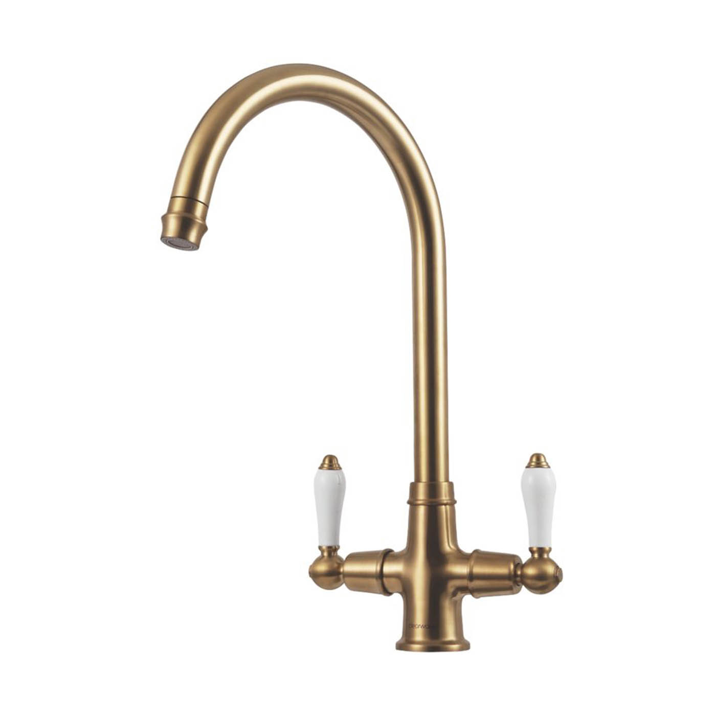 Kitchen Sink Tap Monobloc Mixer Brushed Bronze PVD Dual Lever Traditional Faucet - Image 1