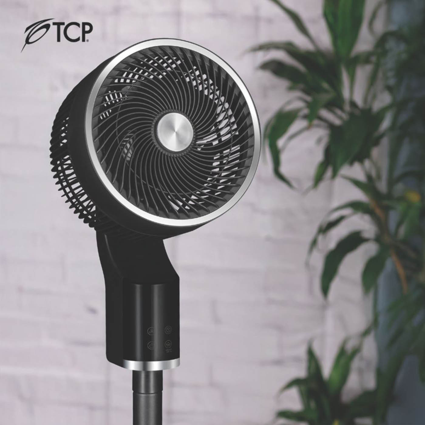 TCP Pedestal Fan Black 255mm 3 Speed Oscillating Adjustable Portable Smart Timer - Image 3