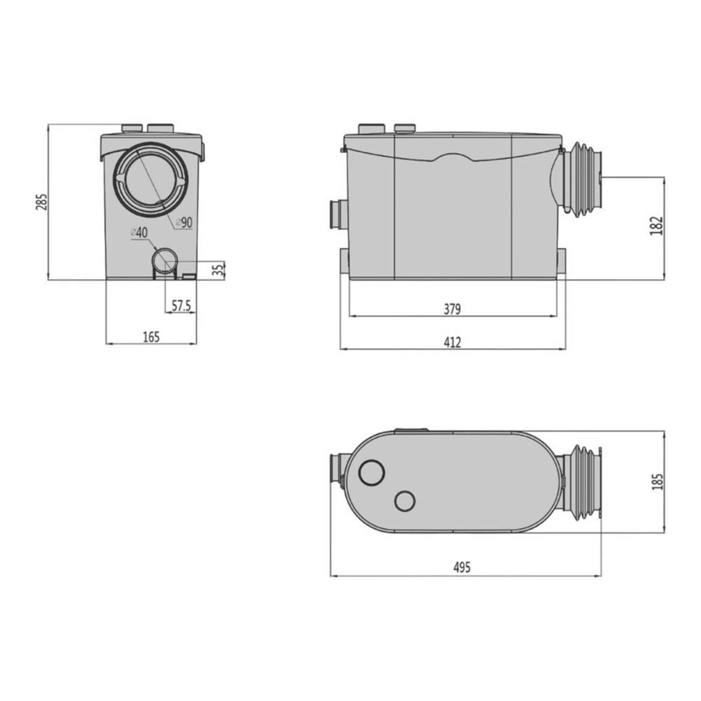Flomasta Macerator WC And Bathroom White Heavy Duty Automatic Activation 400W - Image 6