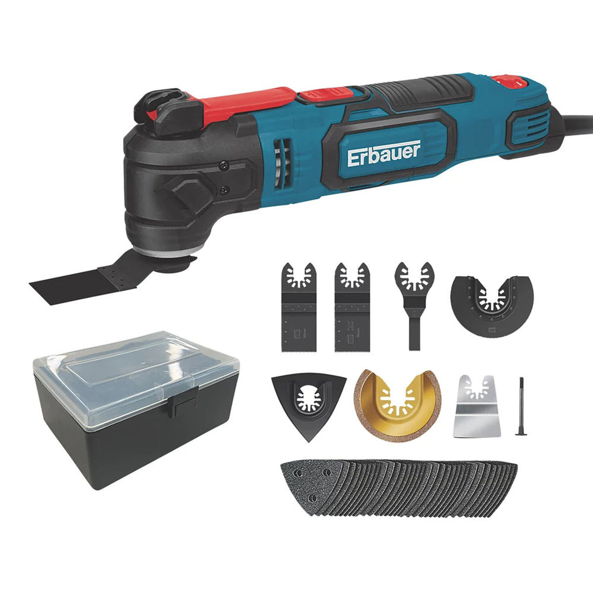 Erbauer Multi Tool Kit Electric EMT300-QC Variable Speed 44 Accessories 300W - Image 2