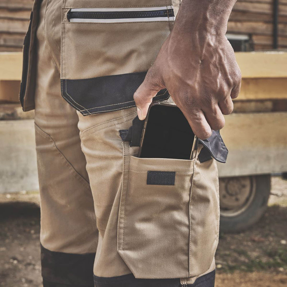 Site Kirksey Work Trousers Tan / Black 38" W 32" L - Image 4