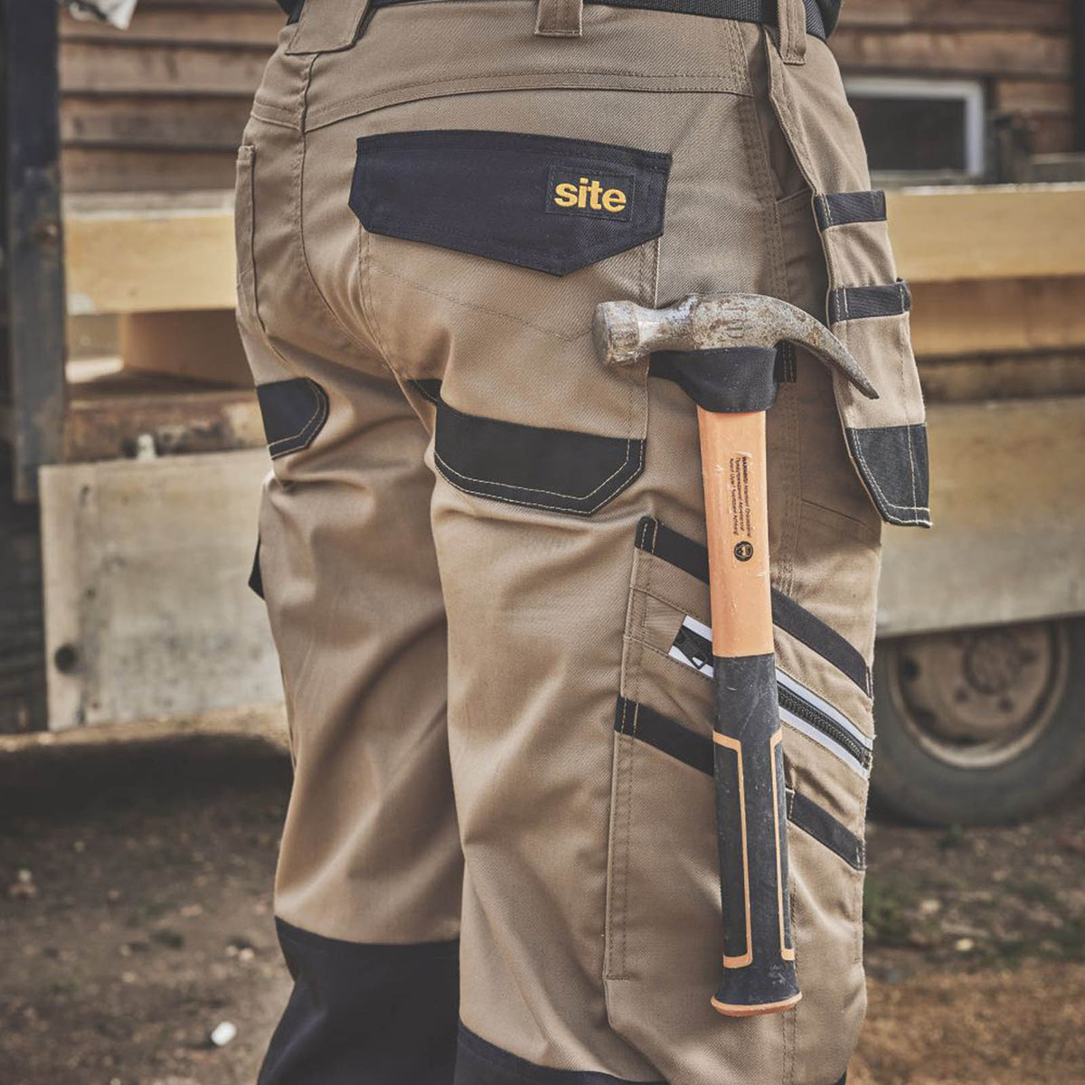 Site Kirksey Work Trousers Tan / Black 38" W 32" L - Image 5
