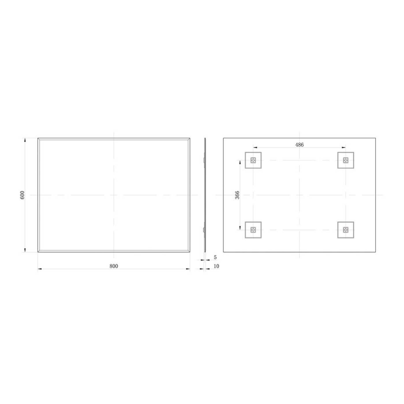 Bathroom Mirror Plain Rectangular Bevelled Edge Wall Mounted 600mm x 800mm - Image 4