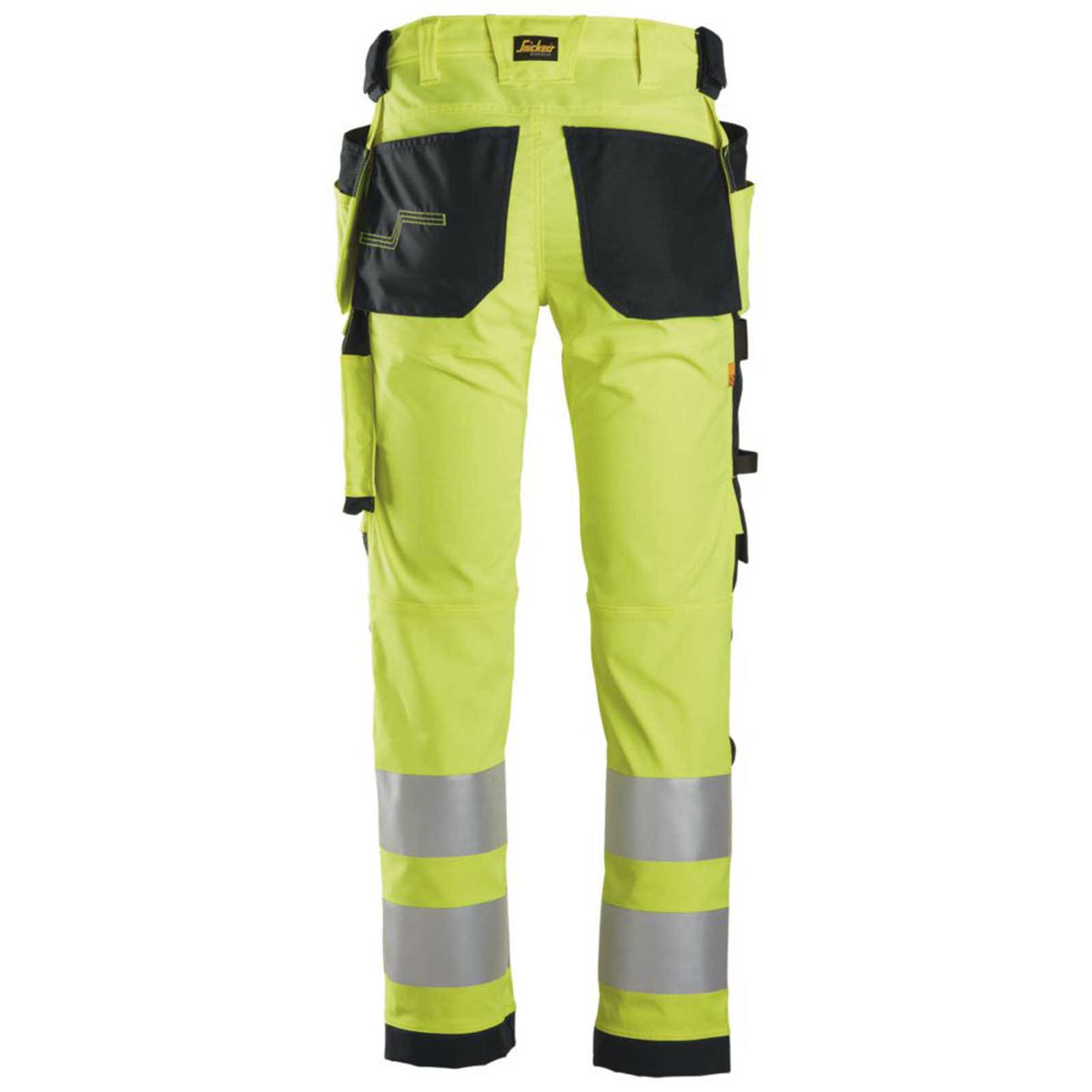 Snickers Hi-Vis Work Trouser Mens Slim Fit Yellow Multi Pockets Cargo 38W 32L - Image 4