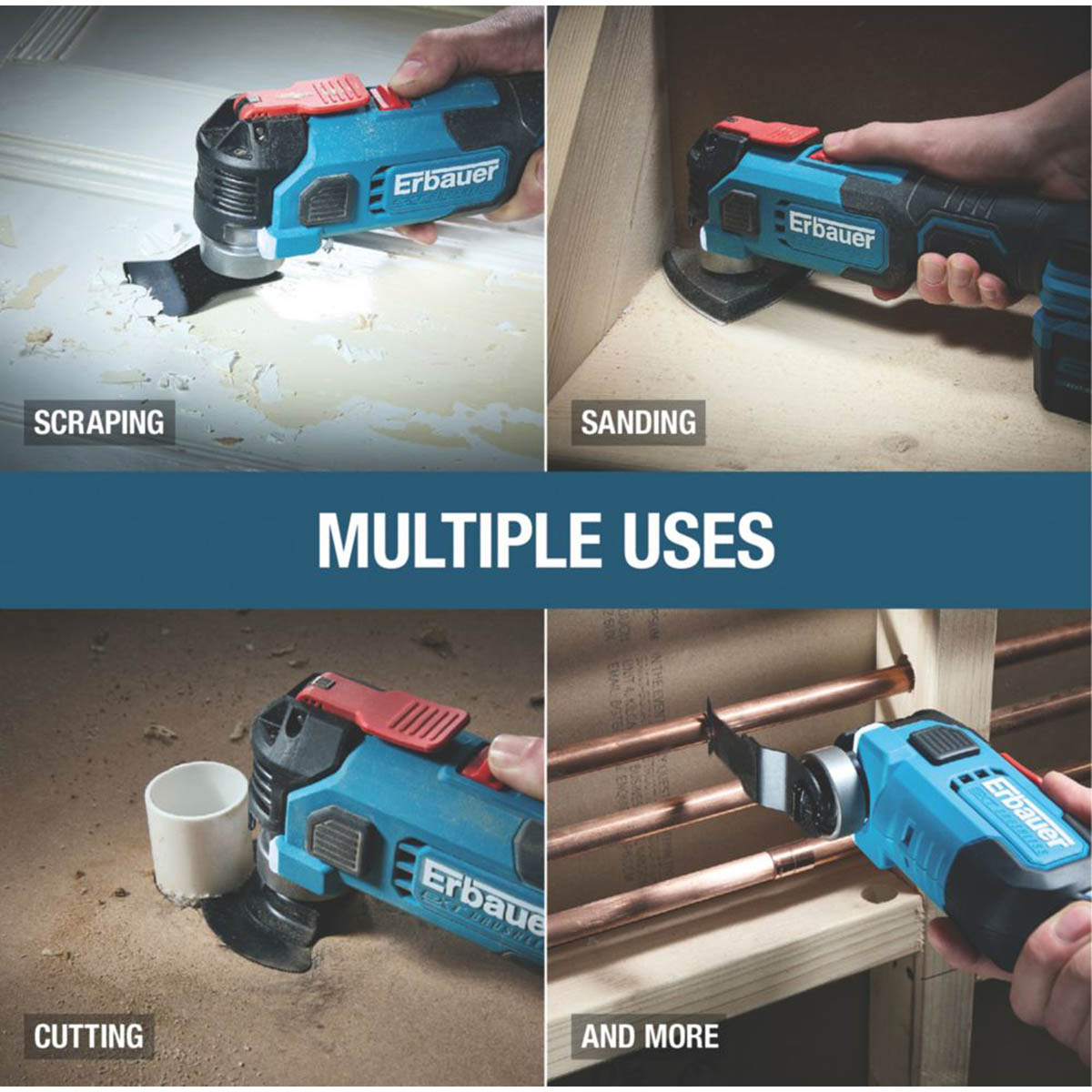 Erbauer Multi-Tool Cordless ERI1080MLT Brushless 18V Li-Ion EXT - Body Only - Image 5