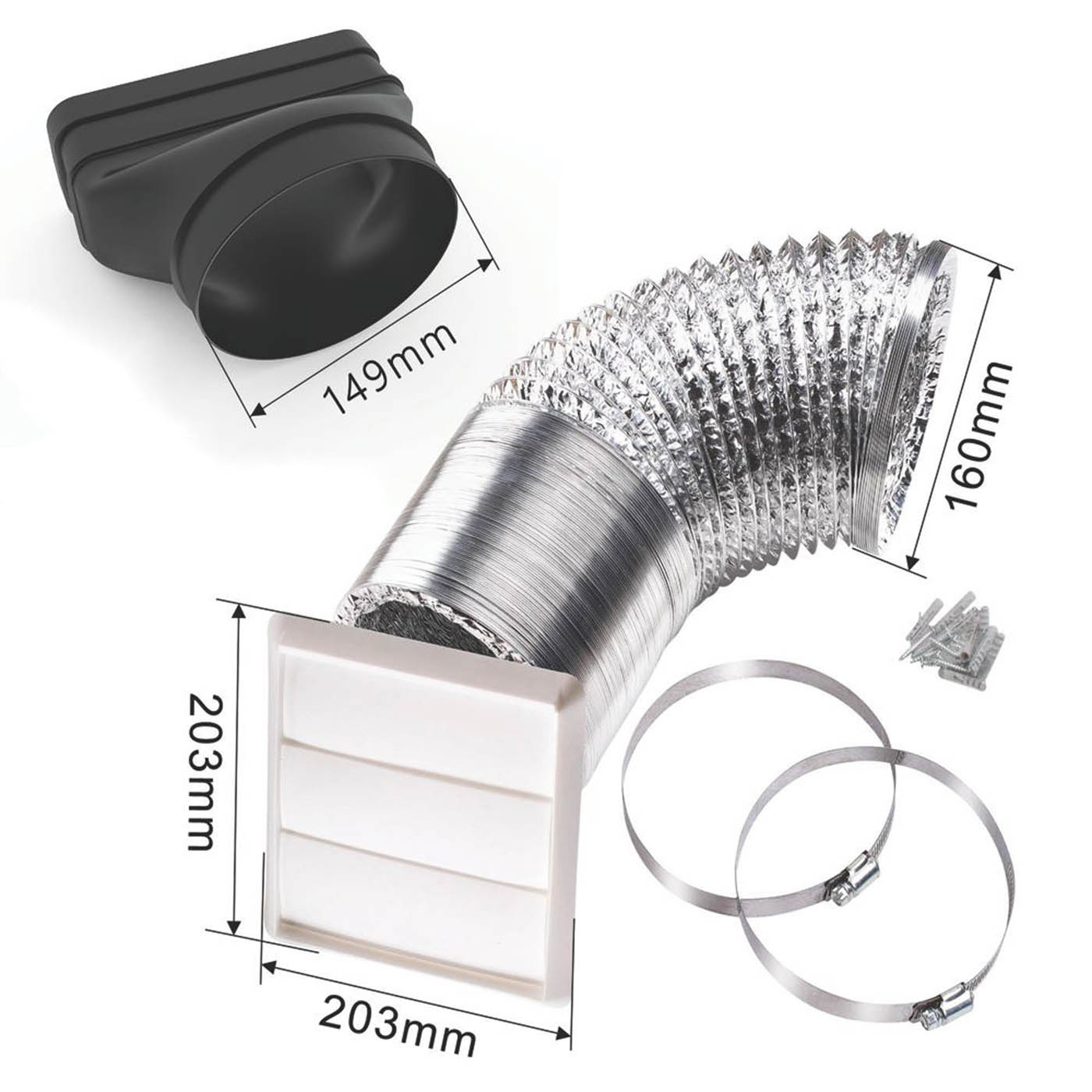 Cooke & Lewis Cooker Hood Venting Kit Ducting Outlet Extractor White - Image 2