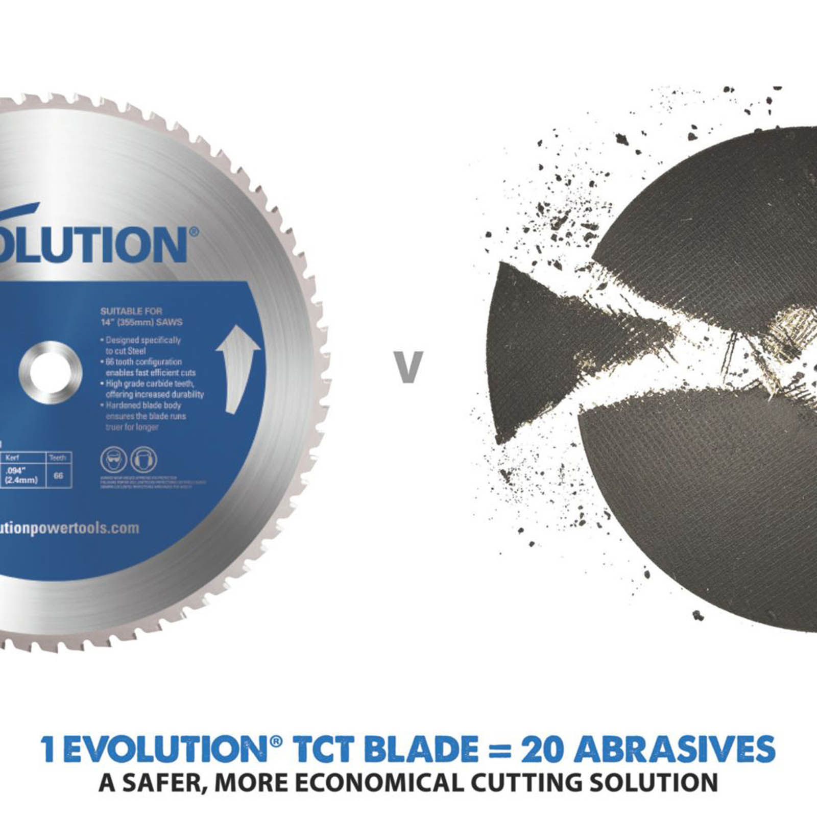 Evolution M355TCT-66CS Mild Steel Circular Saw Blade 355mm x 25.4mm 66T - Image 5