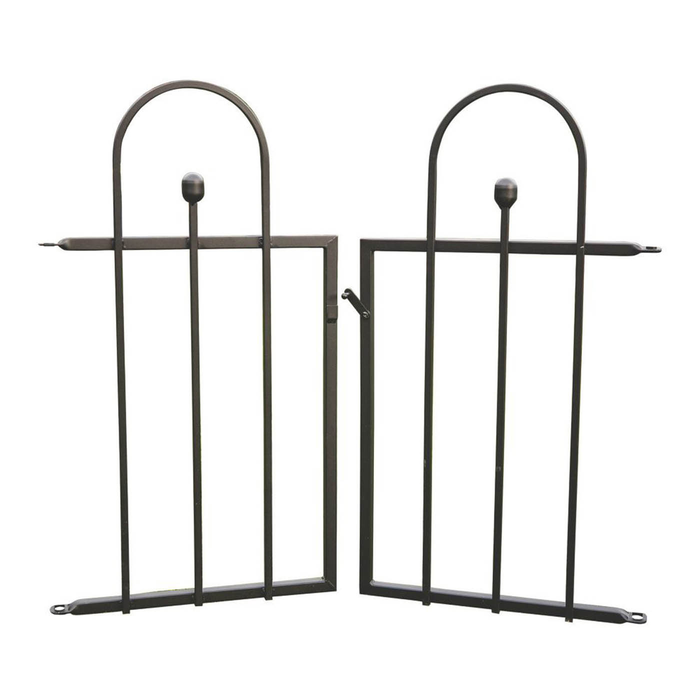 Apollo Fence Gates Double Swing Easy Fit Galvanised Steel Matt Black 94cm x 92cm - Image 1