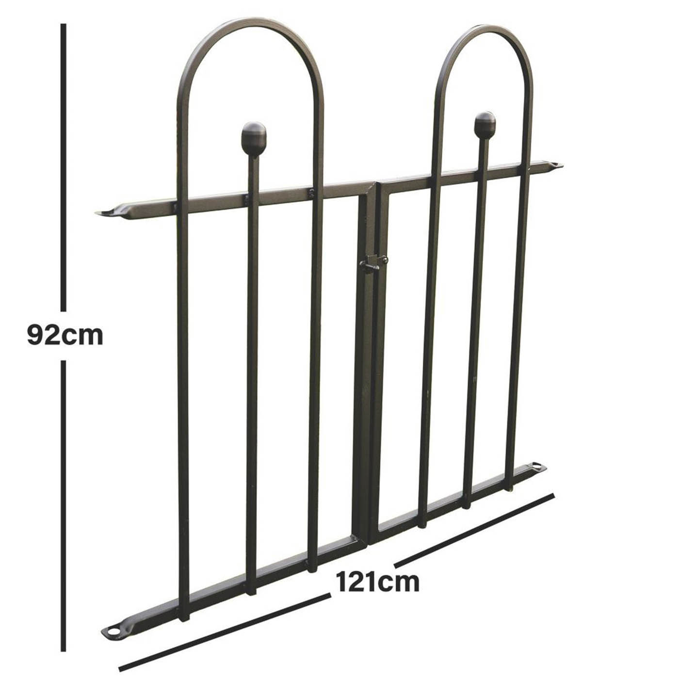 Apollo Fence Gates Double Swing Easy Fit Galvanised Steel Matt Black 94cm x 92cm - Image 5
