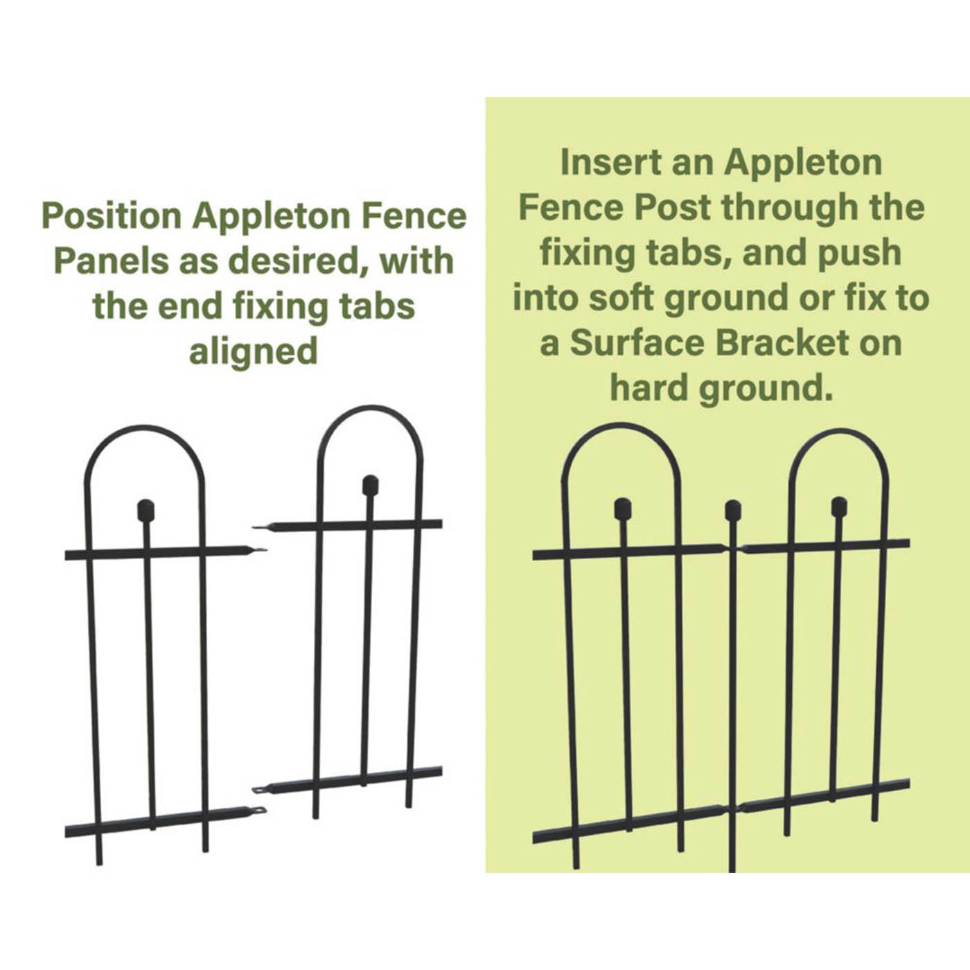 Apollo Fence Gates Double Swing Easy Fit Galvanised Steel Matt Black 94cm x 92cm - Image 6