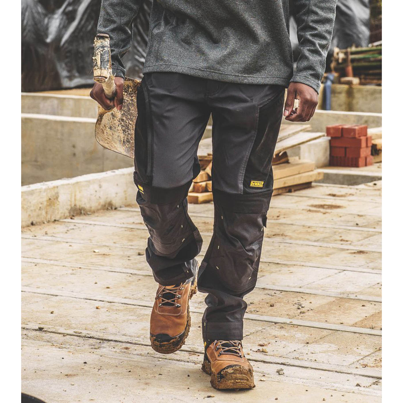 DeWalt Work Trouser Mens Twisted Leg Grey Black Breathable Multi Pockets 34W 31L - Image 3