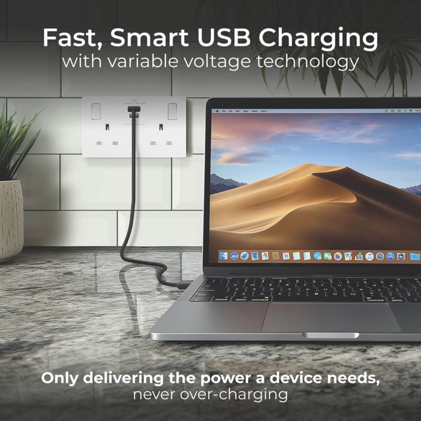 British General Wall Socket 2 Gang Single Pole Switched A And C USB White 13A - Image 6