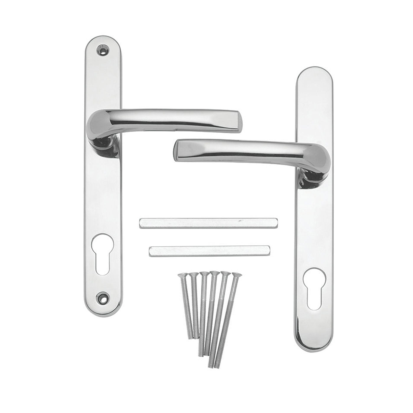 Mila Lever Door Handles Type B ProLinea Pair Polished Chrome For 44-77mm Door - Image 3