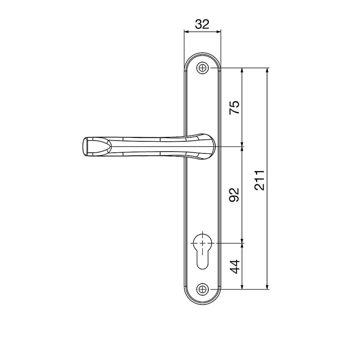 Mila Lever Door Handles Type B ProLinea Pair Polished Chrome For 44-77mm Door - Image 5
