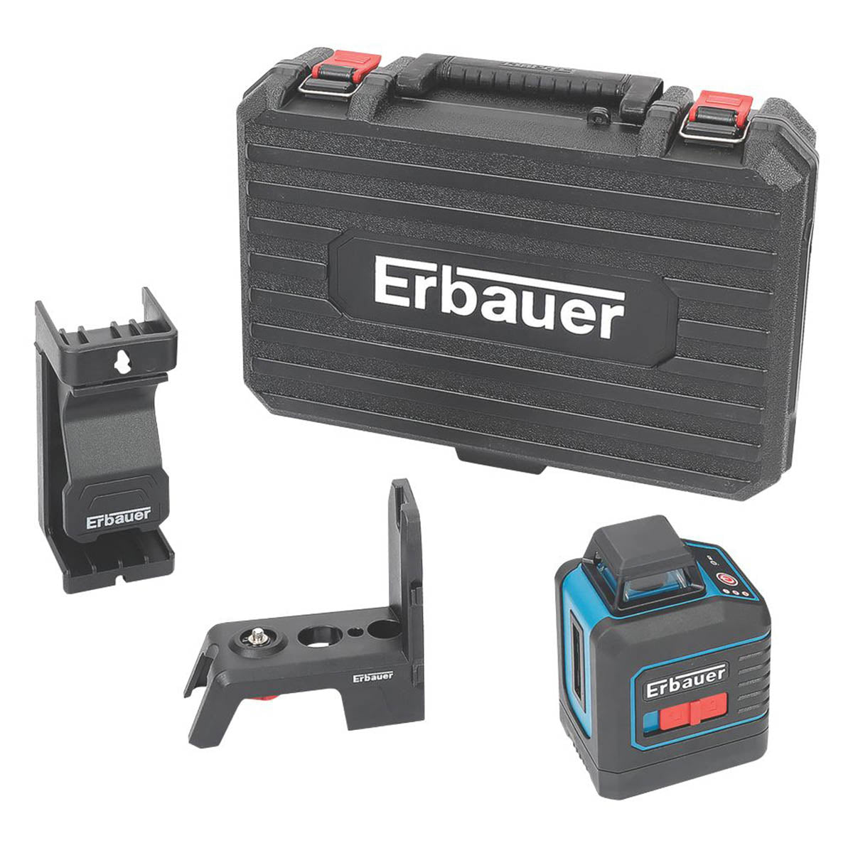 Erbauer Laser Level Red Self Levelling Multi Line Indoor Outdoor Measure Tool - Image 1
