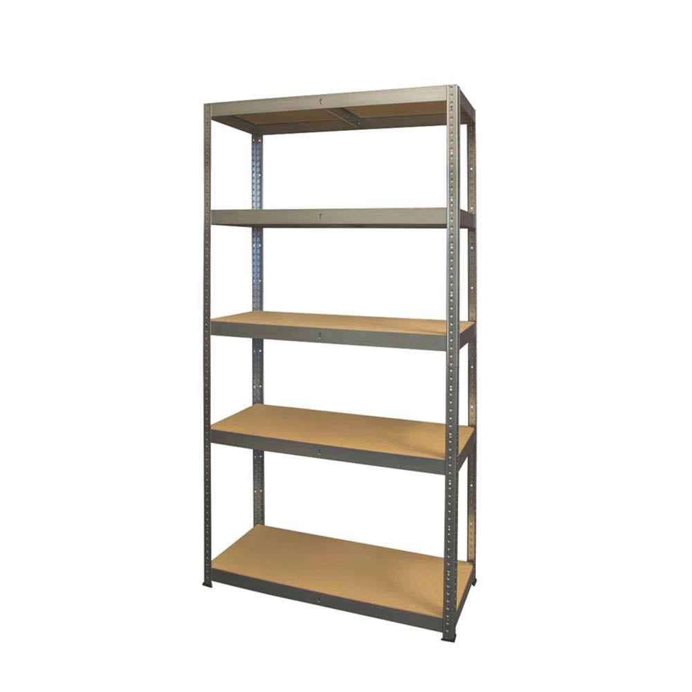 Shelving Unit 5 Tier Galvanised Steel Boltless Garage Warehouse Racking Storage - Image 1