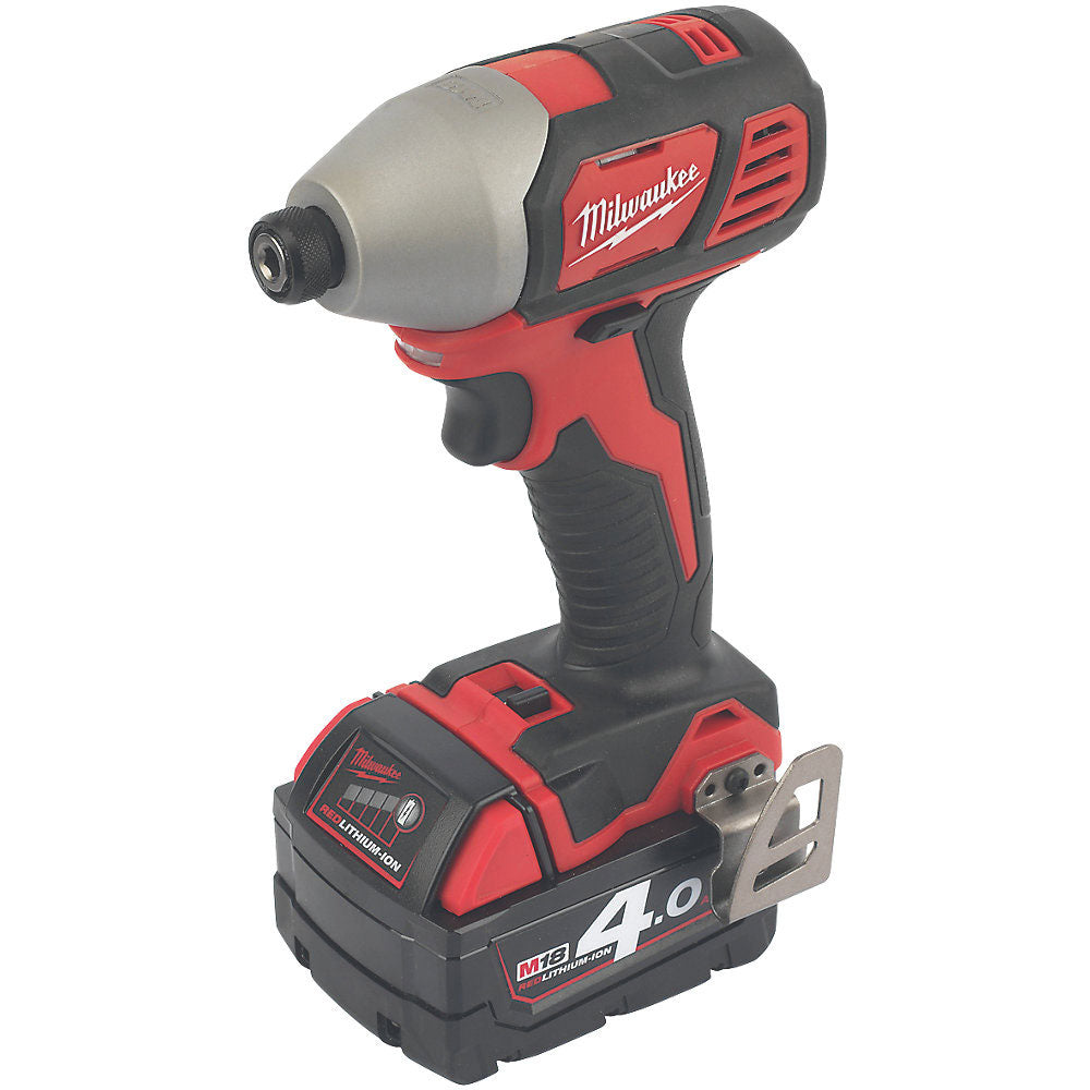 Milwaukee Cordless Drill & Driver Twin Pack Set M18 BPP2Q-402C Brushed 2x 4.0Ah - Image 3