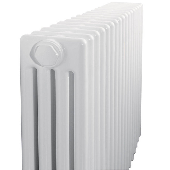 Traditional 4 Column Radiator Horizontal White Steel 545W (H)300x(W)628mm - Image 3