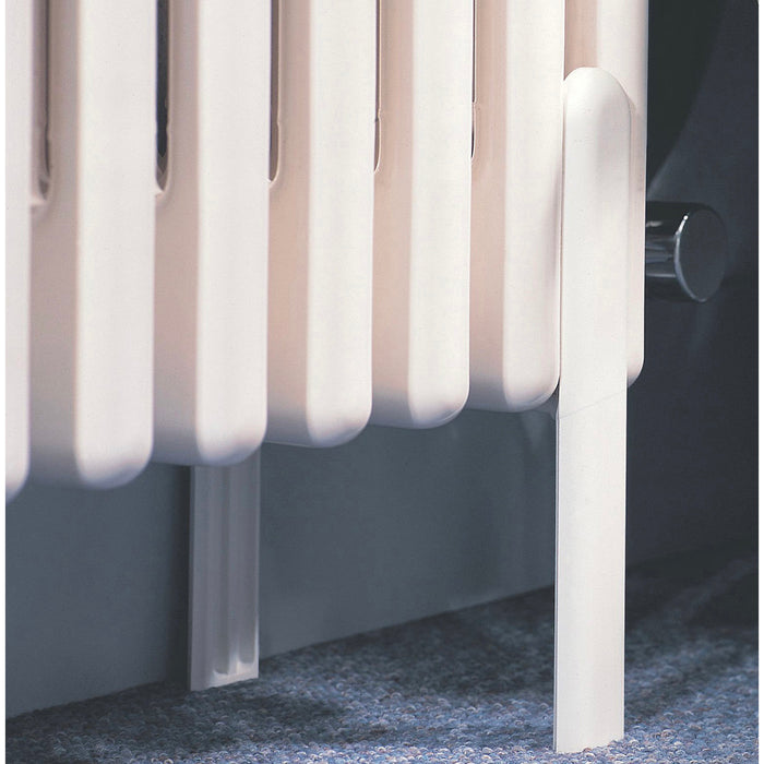 Acova Floor Support Column Radiator H100mm W136mm White - Image 2