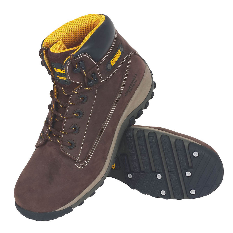 DeWalt Safety Boots Men's Standard Fit Brown Leather Composite Toe Size 10 - Image 1