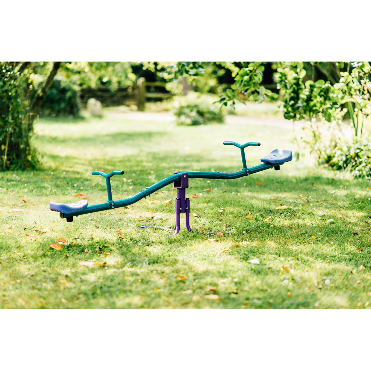 Kids Seesaw Rotating Garden Toy Activity Outdoor Durable Steel Comfort Grip - Image 3