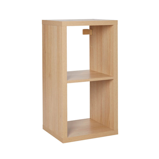 Form Shelving Unit Cube Storage 2 Tier Wood Oak Effect (H)390mm (W)740mm - Image 1