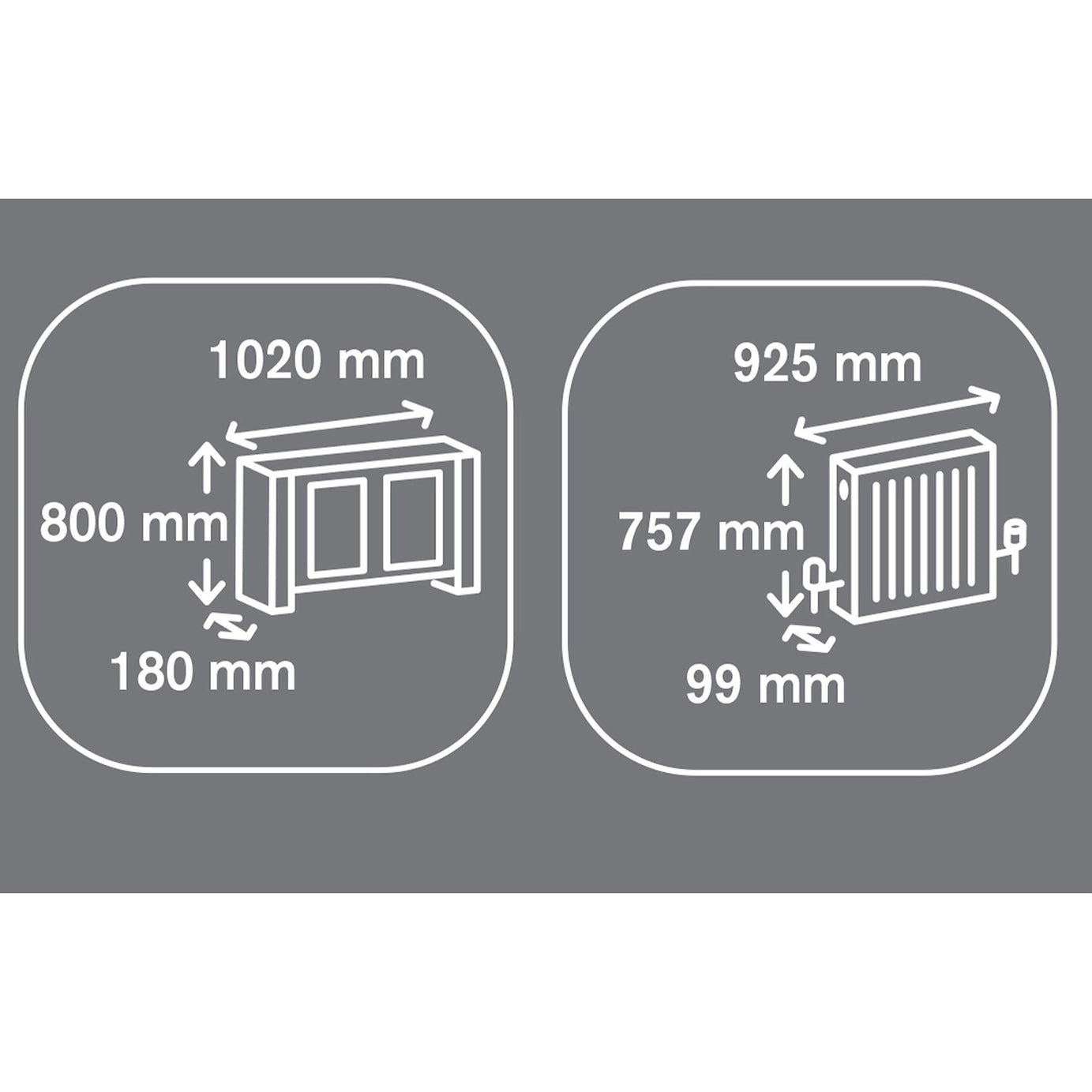 Colours Radiator Cover Wall Cabinet Small White Horizontal MDF Wood Furniture - Image 3