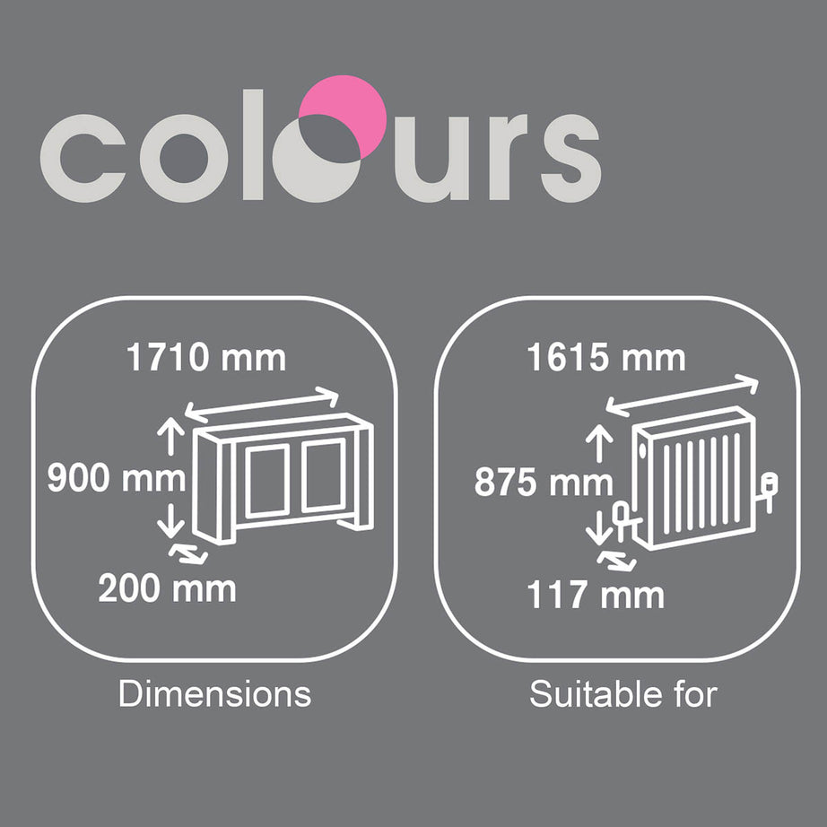 Kensington Radiator Cover Large White Wood Modern 900mm(H) 1710mm(W) 200mm(D) - Image 3