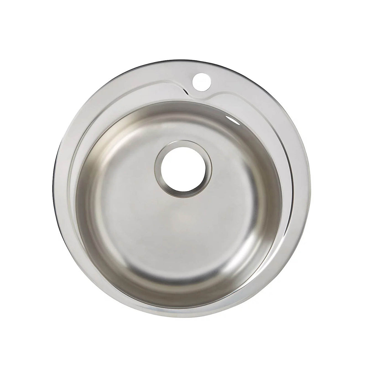 Quimby Kitchen Sink Inox 1 Bowl Stainless Steel 485x485mm Inset Basin Round - Image 1