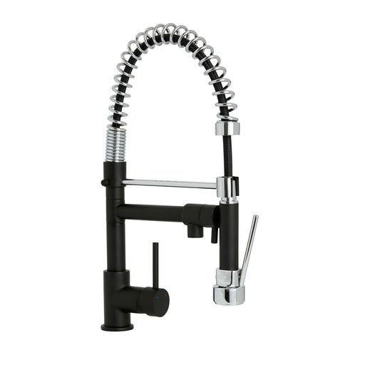 Kitchen Tap Mixer Matt Black Single Side Lever Spring Neck Modern Faucet - Image 1