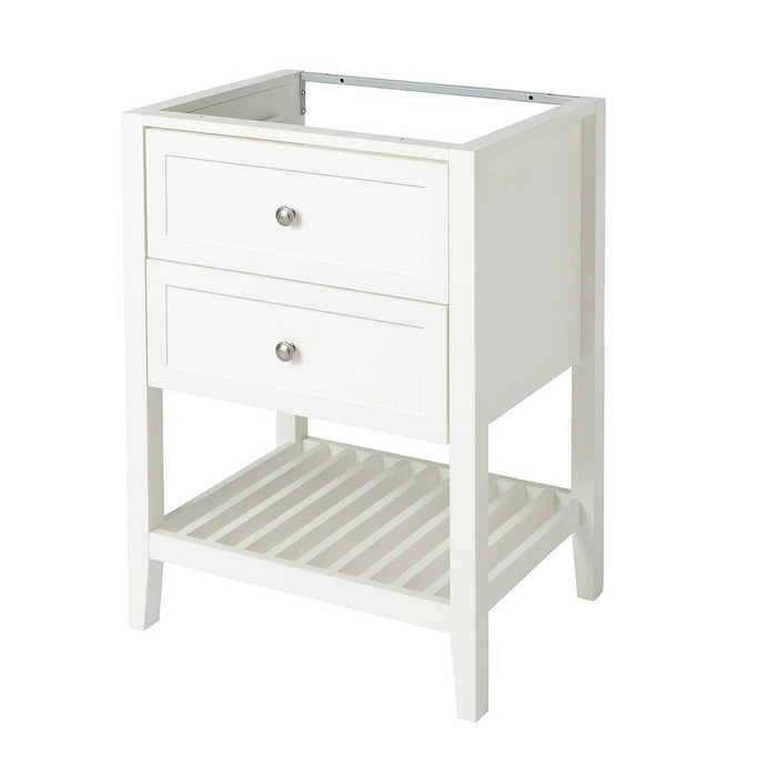 Bathroom Vanity Unit Basin Sink Satin White Freestanding Storage Cabinet - Image 1