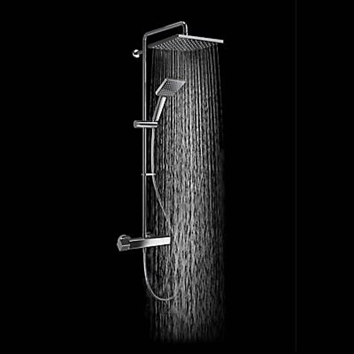 Mira Thermostatic Mixer Shower Chrome Single Spray Pattern Twin Square Head - Image 2