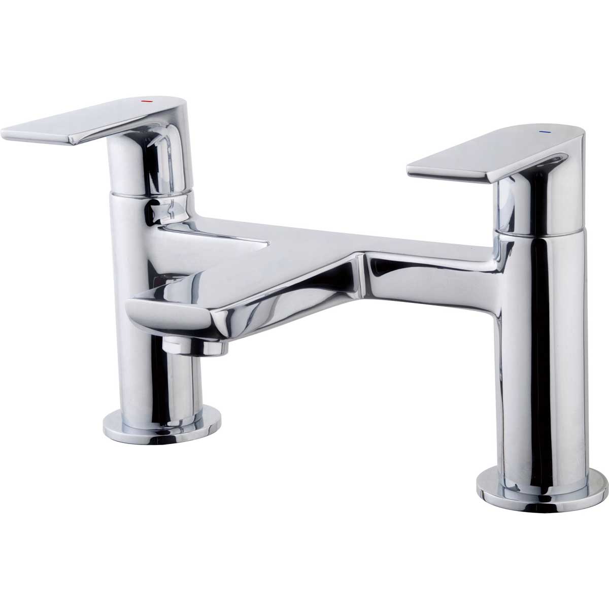 Bath Filler Tap Mixer Chrome Bathroom Ceramic Cartridge Round Head Contemporary - Image 1