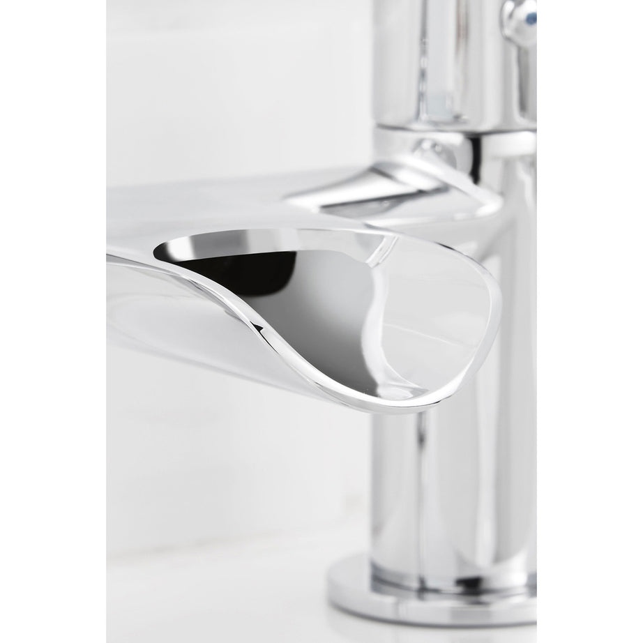 Bath Filler Tap Mixer Chrome Dual Lever Ceramic Cartridge Modern Faucet - Image 2