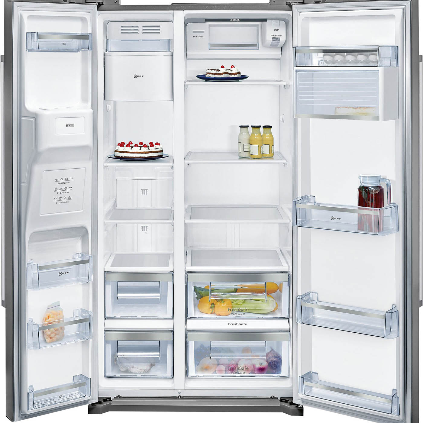 NEFF Fridge Freezer American Style 668 Litre KA3902I20G Silver Side By Side - Image 2