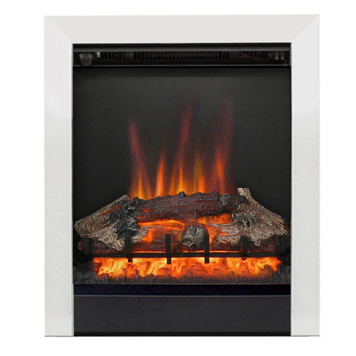 Electric Fireplace Heater Chrome LED Log Flame Effect Thermostatic 2kW - Image 3