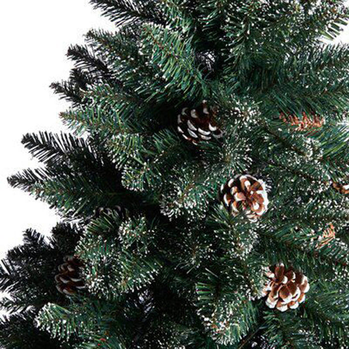 Artificial Christmas Tree 7ft Pine Green Flocked Effect Hinged Indoor 2.1m - Image 4