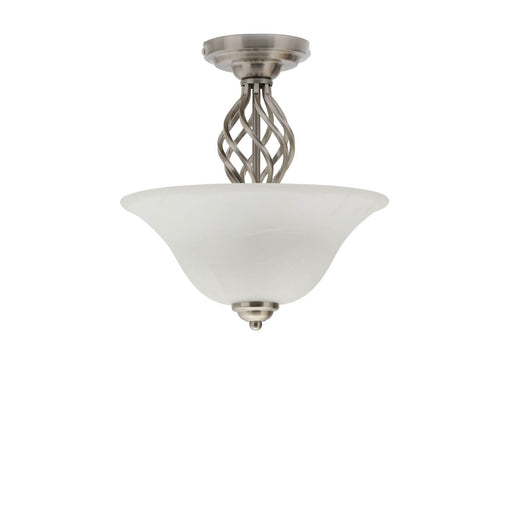 Inlight Rolli Brushed Glass & metal Nickel effect 2 Lamp Ceiling light - Image 1